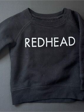 Brunette The Label Black Sweatshirt with White REDHEAD Text